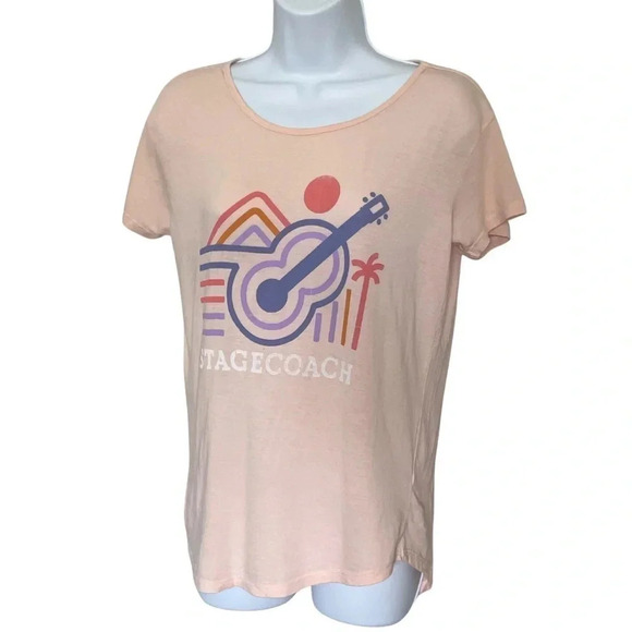 Stagecoach Festival T-Shirt. Official Merch - Pink with Stagecoach illustration - Picture 7 of 8